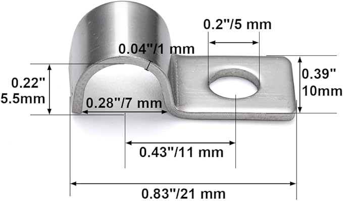 One-Hole Mini Unilateral Pipe Clamps, Conduit Fitting Clips Saddle Clamps For Wire Tidy & Small Pipe | OD 1/4" | 30 Pcs