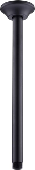BESTILL 12 Inch Ceiling Mount Rain Shower Head Arm and Flange, Matte Black