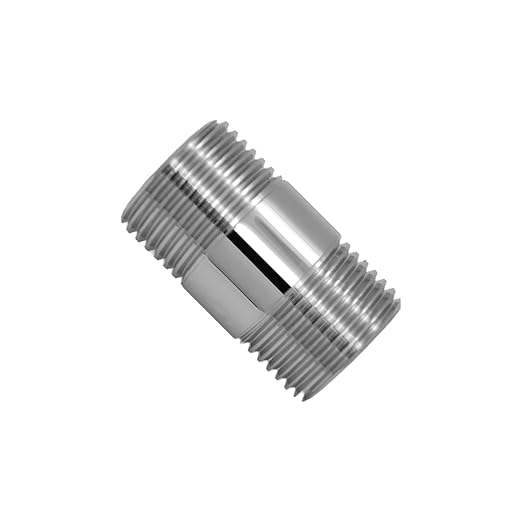 Naiture Brass Heavy Duty 1/2 NPT Connection Threaded Pipe Fitting Nipple, 1-1/2" Long, Chrome Finish