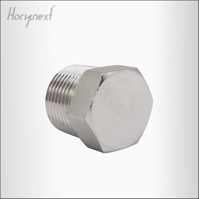 npt 3/4 stainless steel Male Thread hex Head water Pipe Plug, adapt to cap brass socket fitting manifold nut (Pack of 4)
