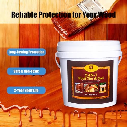Advanced Wood Sealant(5 Gallon，Pecan)| Flexible Crack-Resistant Finish | Maximum Durability for Professional Results, of Wood Both Indoors and Outdoors，Including Pine, Fir and TreatedWood, Non-Toxic