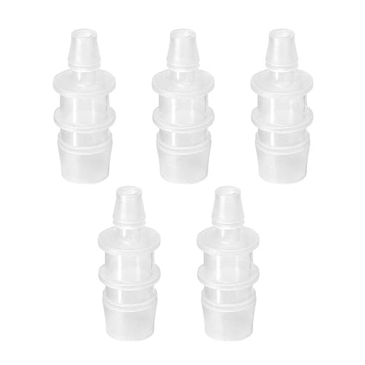 Quickun Plastic Hose Barb Reducer Fitting 3/4" to 5/16" Barbed Reducing Union Adapter Splicer Mender Joint Fitting (Pack of 5)
