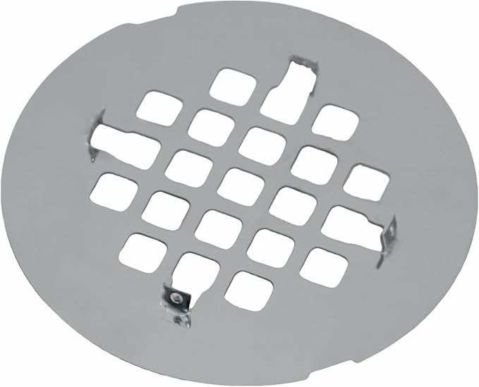 Chrome Plated Snap-in Shower Floor Drain Cover,Hidrop 4-1/4" OD Round Shower Strainer Grid, Easy-to-Install Replacement Cover Stainless Steel…