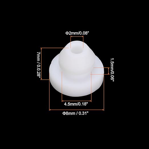 MECCANIXITY 20Pcs Snap Rubber Grommet Plug Mount Dia 4.5mm ID 2mm Narrow Groove Width 1.5mm Seal Anti-Scratch for Electrical Box Cable Pipes White
