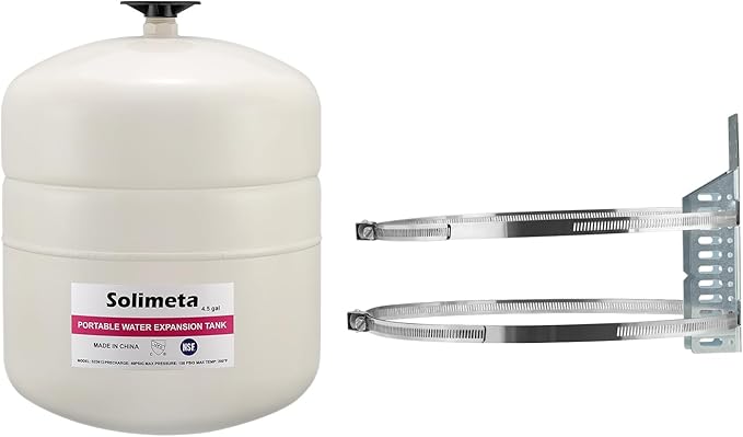 Solimeta 4.5 Gallon Potable Water Expansion Tank With Adjustable Wall Mounting Bracket