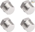 Joywayus 4Pcs Stainless Steel Outer Hex Thread Socket Pipe Plug Fitting 3/8" NPT Male