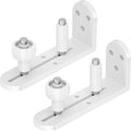 2PCS Sliding Barn Door Floor Guide, Adjustable Rollers Barn Door Hardware, Barn Door Rollers, Flush Flat Bottom Design, Rounded Edge Design (White)
