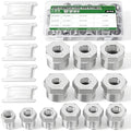 TAISHER 24PCS 304 Stainless Steel Reducer Hex Bushing Fitting Kit，Thread Pipe Adapter Fitting