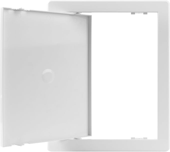8x0 Inch White Access Panel – ABS Plastic Rectangular Wall & Ceiling Access Door for Plumbing Electrical HVAC – Easy Install Indoor Panel for Drywall Home Improvement and Maintenance