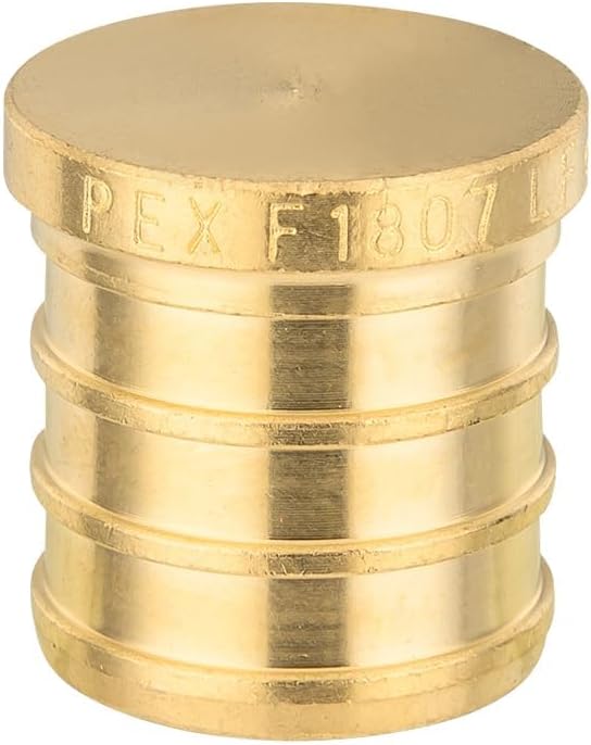 (Pack of 100) EFIELD Pex Plug 1-inch End Cap Brass Crimp Fittings, ASTM F1807,(PEX1807329-100PCS)