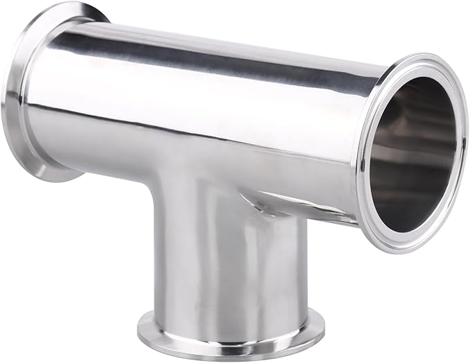 DERNORD Clamp Tee 3 Way Stainless Steel 304 with 3 Silicone Gaskets Fits 2-1/2" Tri Clamp, 63.5mm Pipe OD Sanitary Fittings (2.5 inch)
