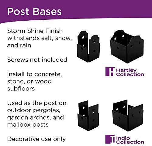 National Hardware N800-211 Structural Post Base Outdoor Reinforcement Hardware Reinforcement for Mailboxes Pergolas and Gazebos Use 6x6 Install to Concrete or Stone, 5 X 5 1/2 X 5 5/8,Indio, Black