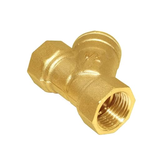 Joywayus Brass 1/2" Female Thread Y Shaped Strainer Filter Valve Pipe Fittings Adaptor Connector for Water Oil Separation