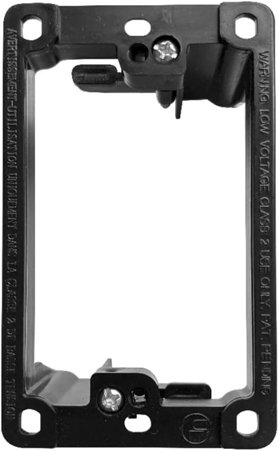 1 Gang Low Voltage Mounting Bracket for Passing Though Telephone Wires, Network Cables, HDMI, Coaxial, Speaker Cables, TVCable, Pack of 12, Black, 24 Screws and Cutting Template Included