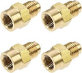 uxcell Brass Pipe fitting, 7/16"-20UNF Flare Male to 1/8NPT Female Thread, Tubing Adapter Hose Connector, for Air Conditioner Refrigeration, 4Pcs