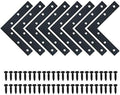 Alise 6x6 Inch Flat L Brackets for Wood,Mending Plates Black,Pack of 8