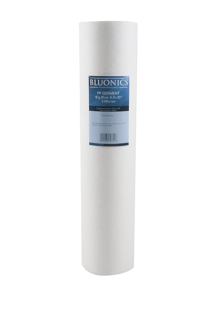 Bluonics Whole House Water Filter Dual System 4.5" x 20" Housings with Sediment & Carbon Filters Included