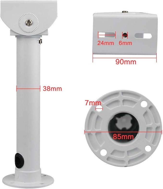 Universal Camera Wall Mounting Bracket, Aluminum, Beige, 11.6in, Wall & Ceiling Mount, Tilt 180, Swivel 45