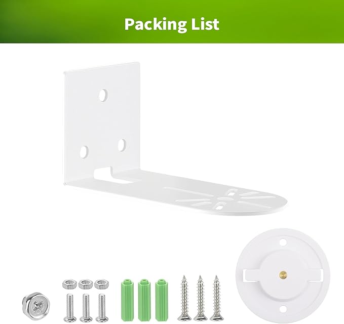 2 Pack Metal Wall Mount for Kasa Indoor Pan/Tilt Camera EC70 & KC410S – Wall or Ceiling Bracket, Upright or Upside‑Down Install, 360 Degree Adjustable Viewing, Rust‑Proof Steel (Camera Not Included)