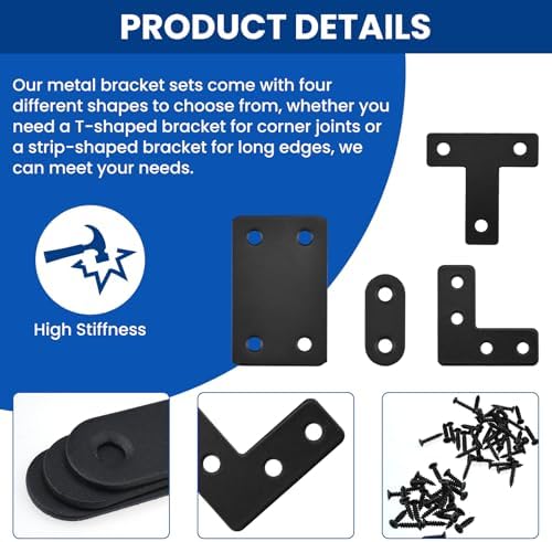 22 Pack Stainless Steel Fixing Flat Bracket Set