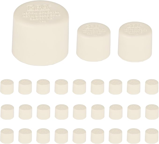 (30 Pack) EFIELD 1/2-inch CPVC Pipe Fittings, End Cap (Socket),(CPVC040-20-30PCS)