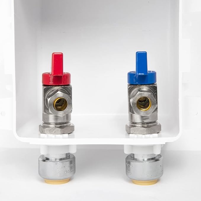 EFIELD Faucet Outlet Box, Pex Pre-assembled 1/2-Inch Push-fit Connection with Installed 1/4-Turn Ball Valve For Hot & Cold Water Supply, Chrome Plate,(FC005)