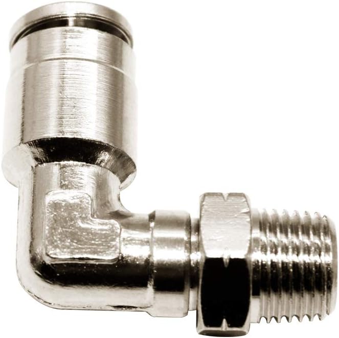 Beduan Brass BPL Push to Connect Air Fittings Elbow 1/2" Tube OD x 1/2" NPT Male 90° Degree Adapter (Pack of 5)
