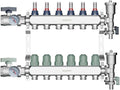 6 Loop Stainment Steel Manifold for Radiant Heat with Flow Meters, 1/2" Inch Compression Fittings, for Hydronic Infloor Heating System
