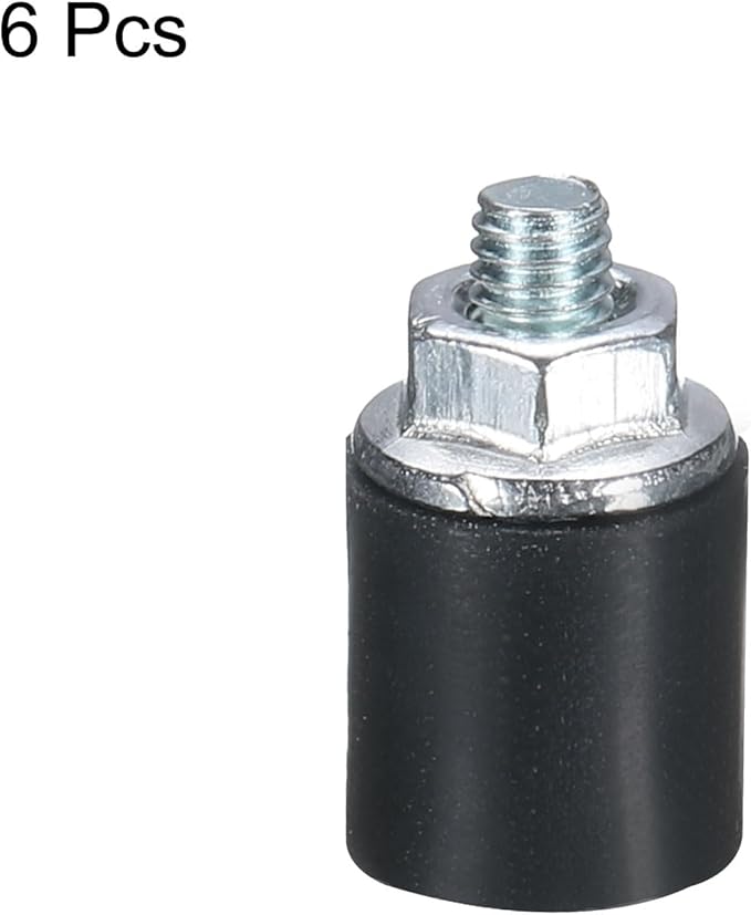 uxcell 6pcs M3x6mm Rubber Isolator Mounts with Studs 8x8mm Male Female Vibration Shock Absorber Zinc Plated Cylindrical Thread Mounts Anti Vibration Isolators with 6pcs M3 Lock Nuts