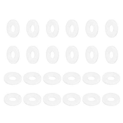 MECCANIXITY PTFE Flat Washers, 24Pack 20mm OD 8mm ID 2mm Thick Sealing Spacer Gasket Ring for Faucet Pipe Hose Bolt Machinery, White