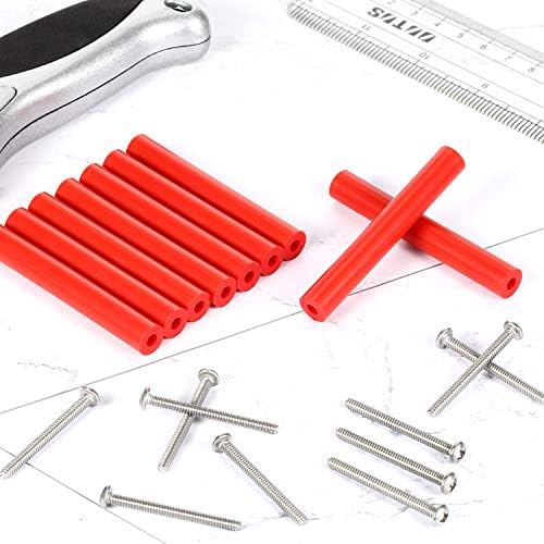 48 Pieces Electrical Outlet Spacers Extender Kit Includes 24 pcs 3 Inch Switch and 24 1-1/2 Inch 6-32 Thread Flat Head Device Mounting Extra Long Electrical Outlet Screws(Red)