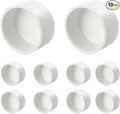 10 Pcs 2" PVC External End Cap Fitting, SCH40 Furniture Grade PVC Pipe Plug Adapter, Pipe Cover Fittings for DIY Project, Irrigation System, Plumbing Framework, Garden Structures