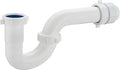 (1 Pack) Yariwiz White P Trap 1 1/2 Inch for Bathroom Kitchen Sink Drain Pipe Tubular Kit with White Threaded Adapter and Blue TPE Washer KSD-001W