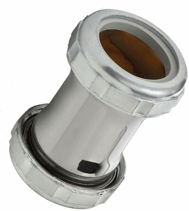 Replacement 1-1/2 Inch Chrome Plated Brass Slip Joint Coupling with Nuts and Washers for Thrifco Plumbing 4400262