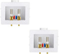 (Pack of 2) Niikappu Washing Machine Outlet Box, 1/2 Inch Pex Crimp Inlet x 3/4 Inch MHT Outlet Connection, Washer Box with Double Drains, with Stainless Steel Water Hammer Arrestor
