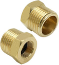 Hooshing 1/2 G Male to 3/8 Compression Female Thread Reducer Faucet Adapter Brass Water Line Fittings Water Supply Adapter for Kitchen Bathroom Plumbing