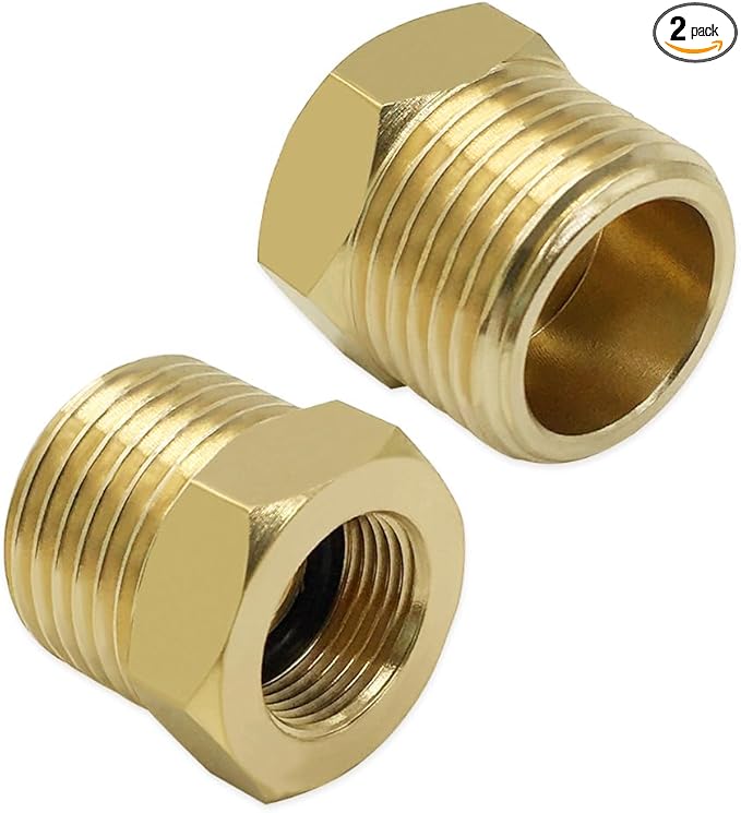 Hooshing 1/2 NPT Male to 3/8 Compression Female Thread Brass Reducer Fittings Water Supply Adapter for Kitchen Bathroom Plumbing