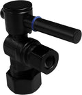 Westbrass R105BL-62 1/4-Turn Lever Handle Angle Stop Shut Off Valve, 5/8" OD x 3/8" OD, Matte Black