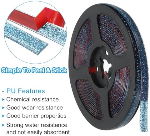 PATIKIL Caulking Trim Strip, 20 Ft Corner Peel and Stick Wall Molding Edging Waterproof Self-Adhesive Trim Caulk Strip for Ceiling Countertop Toilet Tile Tub, Sapphire