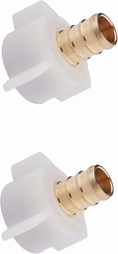 (Pack of 2) EFIELD Pex 3/4" Pex x 3/4" Female NPT Swivel Adapter Brass Barb Crimp Fittings,(PEX1807203)