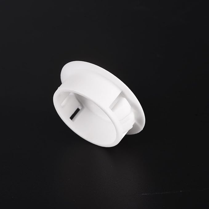 uxcell 1-3/32" Plastic Hole Plugs, 36Pcs Flush Type Panel Round Snap in Fastener Knockout Locking Plugs for Furniture Insert End Caps Panels, White