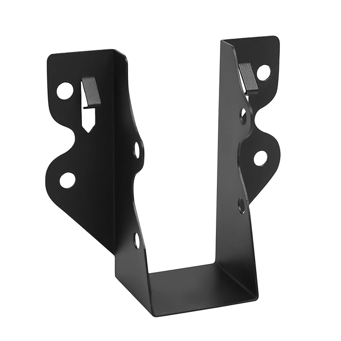 16 Pcs 2"x 4" Joist Hanger,Q235B Steel Black Powder Coated Face Mount Joist Hangers ,Hurricane Ties for Rafters,Tie Brackets for Floor Deck and Ceiling Joists