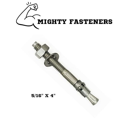 Wedge Anchors – Heavy-Duty 304 Stainless Steel Expansion Bolts for Concrete & Masonry, Rust-Resistant & Durable - 5/16" X 4" - 50 Pack