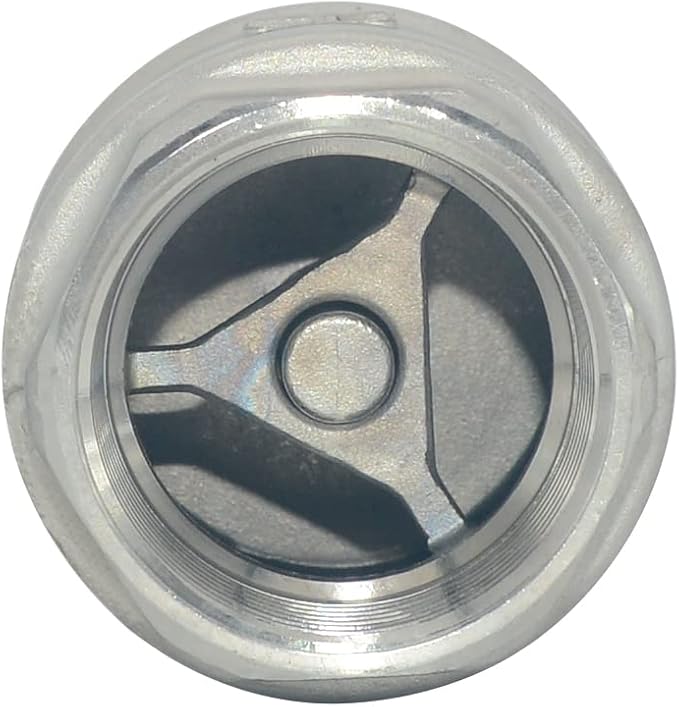 NPT Female WOG1000 Check Valve,Vertical Check Valve,NPT Spring Loaded in-line Low Cracking Pressure,Stainless Steel SS316 CF8M (1-1/2")
