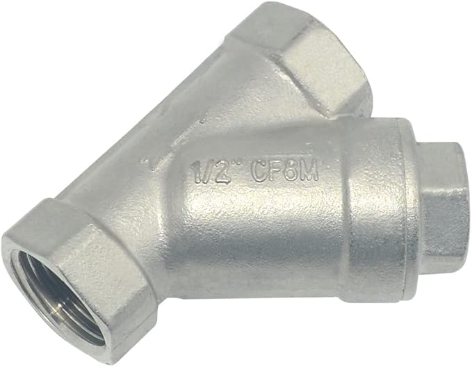 Strainer Mesh Filter Valve,800WOG Y-Spring NPT Female Check Valve,Stainless Steel SS316 CF8M (1/2")