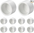 15 Pcs 1/2" PVC External End Cap Fitting, SCH40 Furniture Grade PVC Pipe Plug Adapter, Pipe Cover Fittings for DIY Project, Irrigation System, Plumbing Framework, Garden Structures