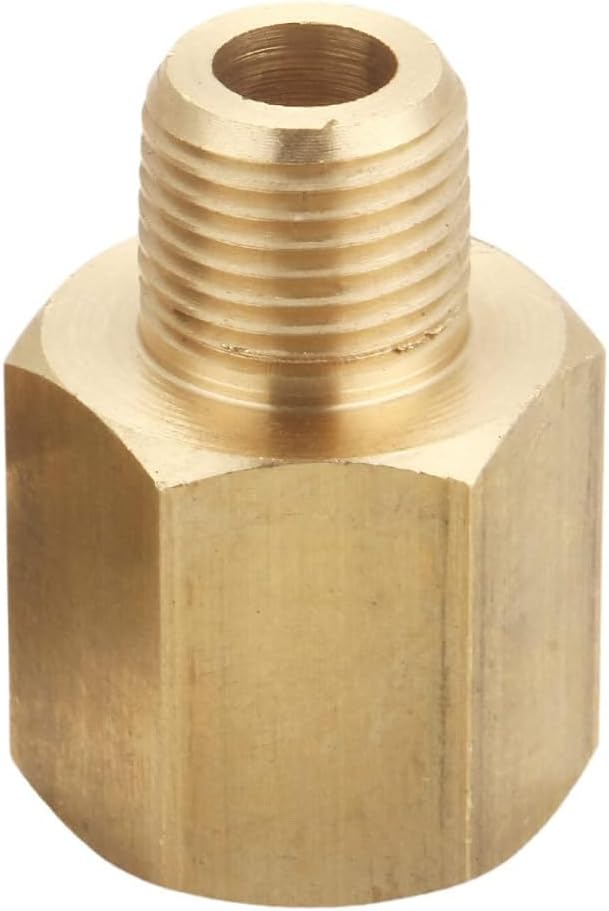 1/4 Inch NPT Male to 1/4 Inch NPT Female, Male to Female Pipe Reducer Adapter, Brass Pipe Extension Fittings, Thread 0.5" OD × 0.5" ID, Pack of 2