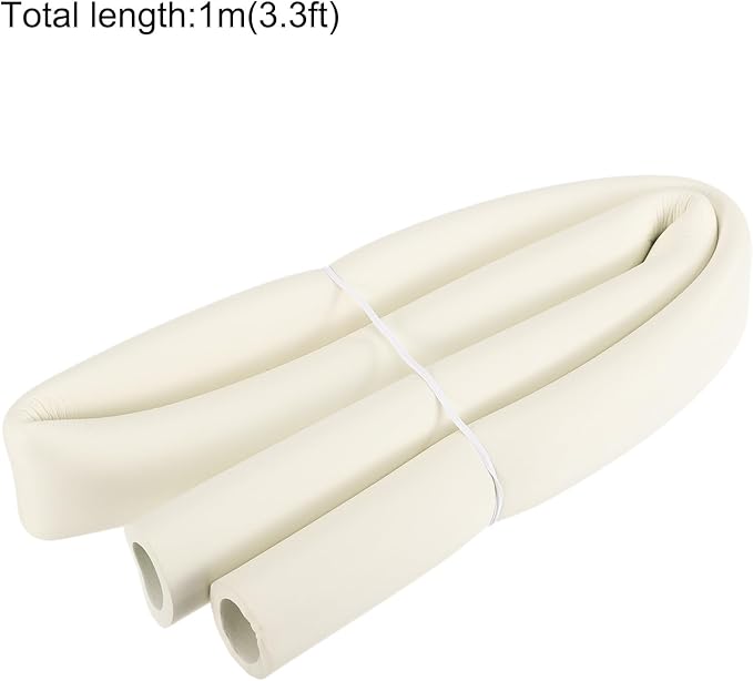 uxcell Foam Tubing for Handle Grip Support, Pipe Insulation Outside Pipe Lagging, 22mm(7/8") ID 32mm(1 1/4") OD 1m White