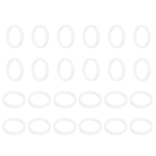 MECCANIXITY PTFE Flat Washers, 24Pack 20mm OD 16mm ID 2mm Thick Sealing Spacer Gasket Ring for Faucet Pipe Hose Bolt Machinery, White