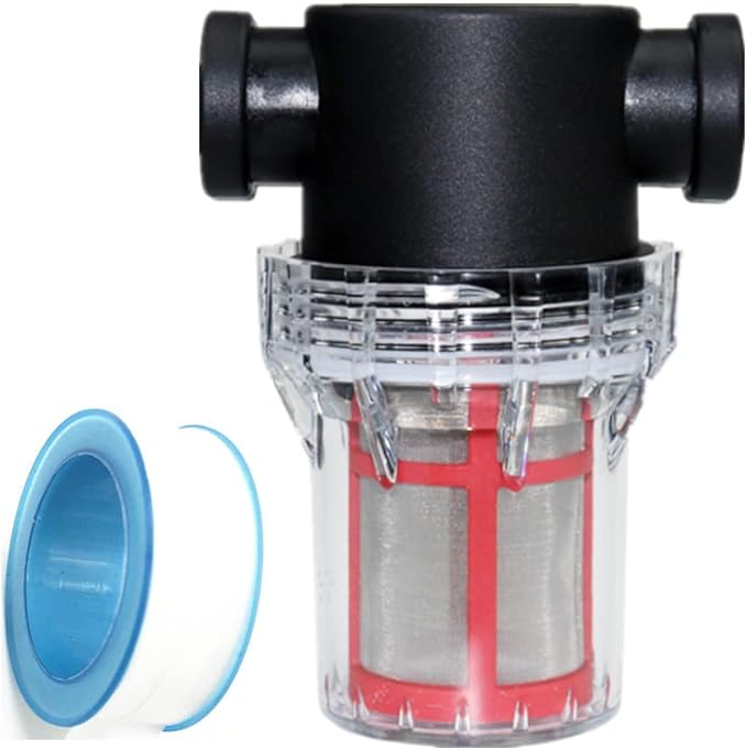 Sediment Filter 3/4 Female Thread Inline Filter Strainer for Garden Hose Pressure Washer RV with 200Mesh Screen Water Pump Strainer Filter